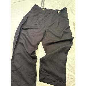 Karl Lagerfeld Womens Linen Cropped Wide leg Pants Black Size: 14